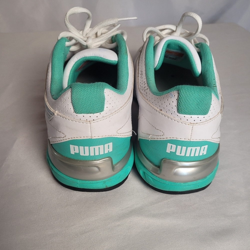 Puma White & Teal Running Shoes Women's Size 9.5 - Picture 6 of 10